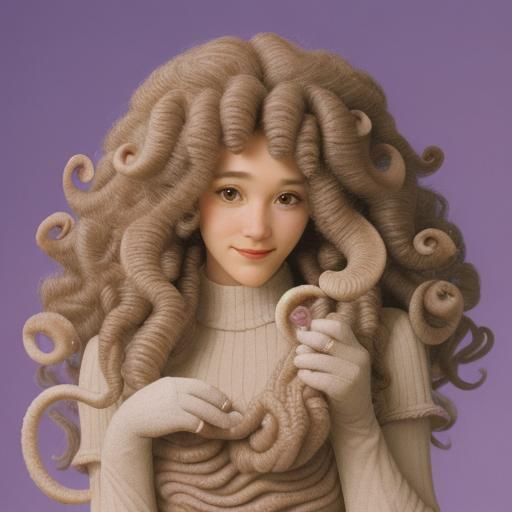 Friendly Sheep with Tentacle Wool, Moebius Style