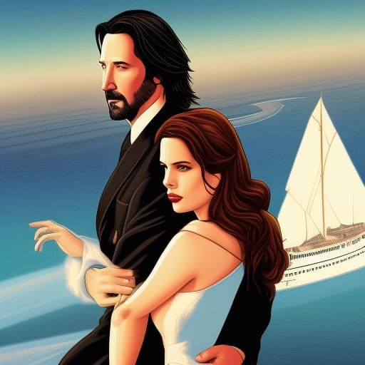 Actors Reimagined in Titanic Movie Scene as Comic Book Art