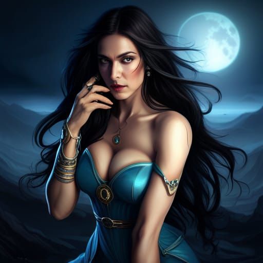 Curvy Sensuous Goddess, raven haired