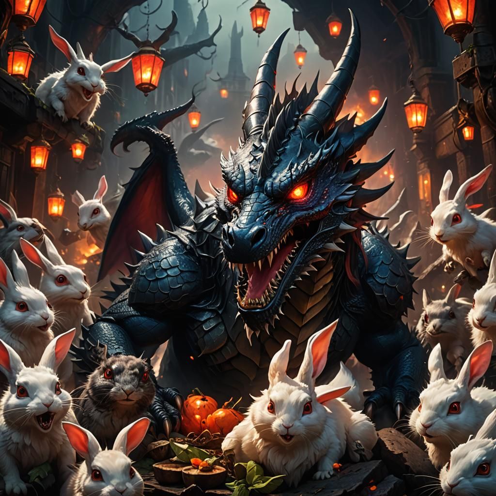 Wight Dragon's Glare: An Epic Digital Painting