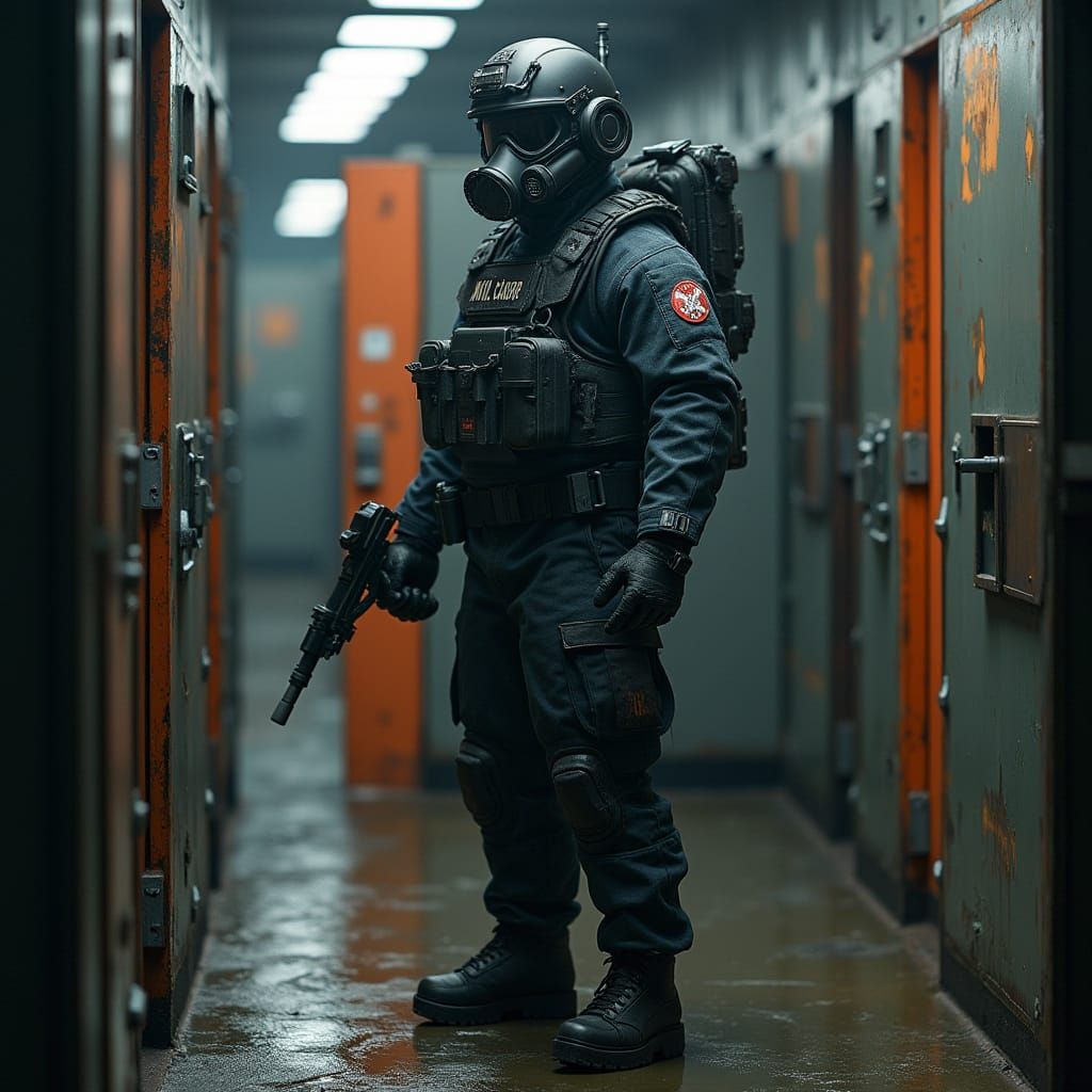 Cert Prison Guard Action Figure in Riot Uniform