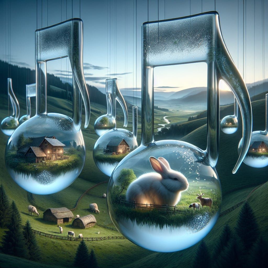 Dairy Villages in Glass Music Notes: Romantic Fantasy