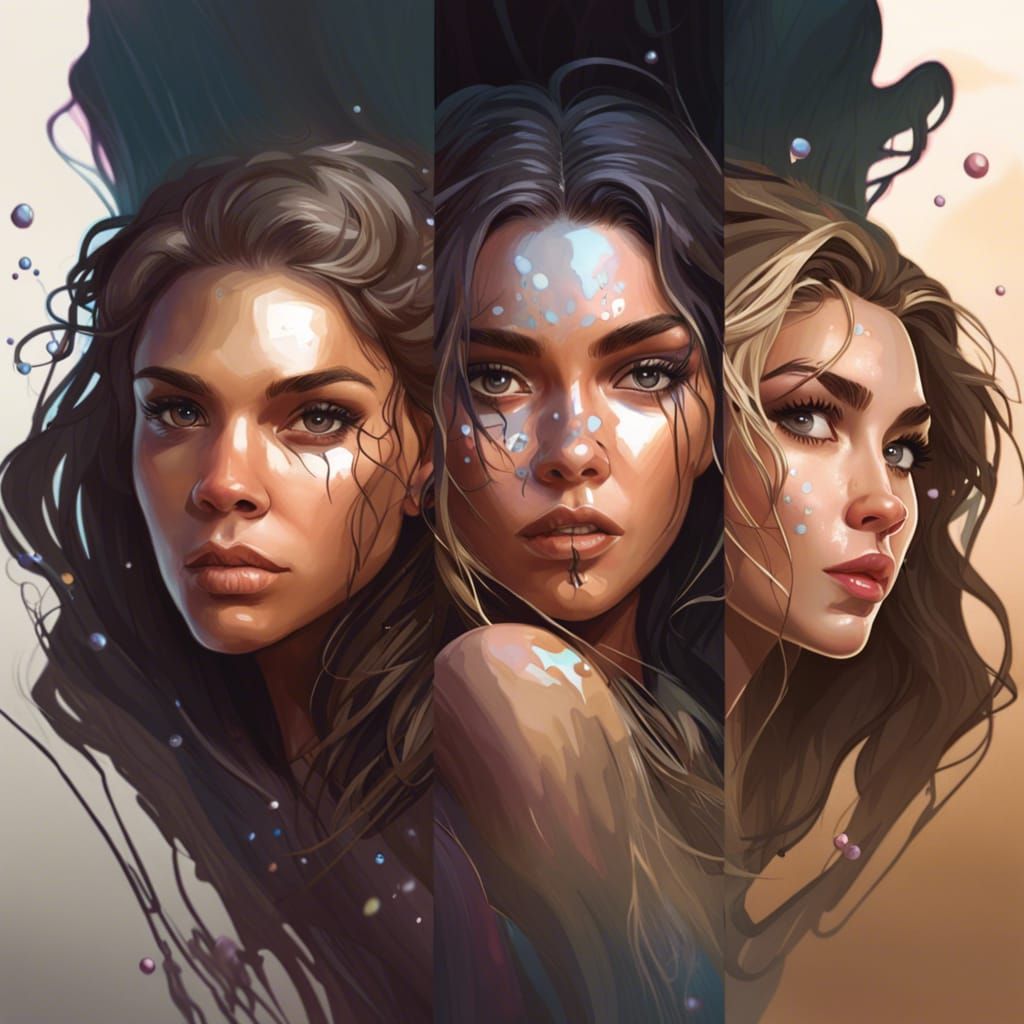 Quicksand Portrait in Art Nouveau Style