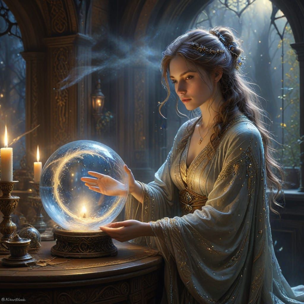 Mystical Bruxa Conjures Lunar Magic in Dreamlike Atmosphere