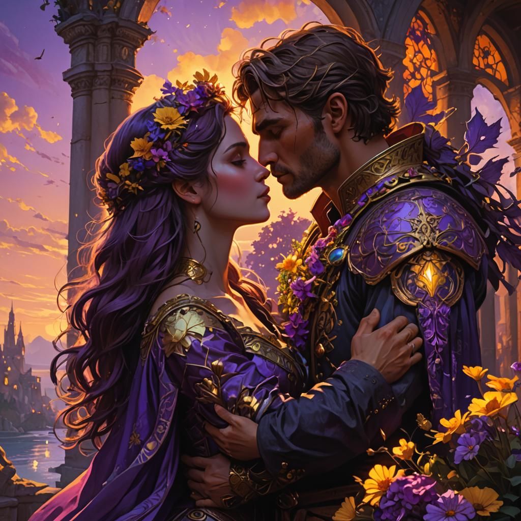 Sunset Kiss: Dark Fantasy Concept Art