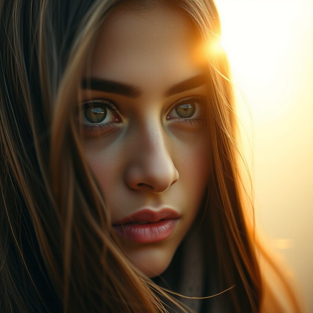 Woman's Wonder: Misty Sunrise Close-Up