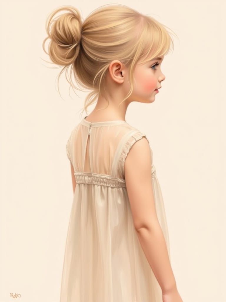 Surreal Impressionist Portrait of a Young Girl in Soft Focus