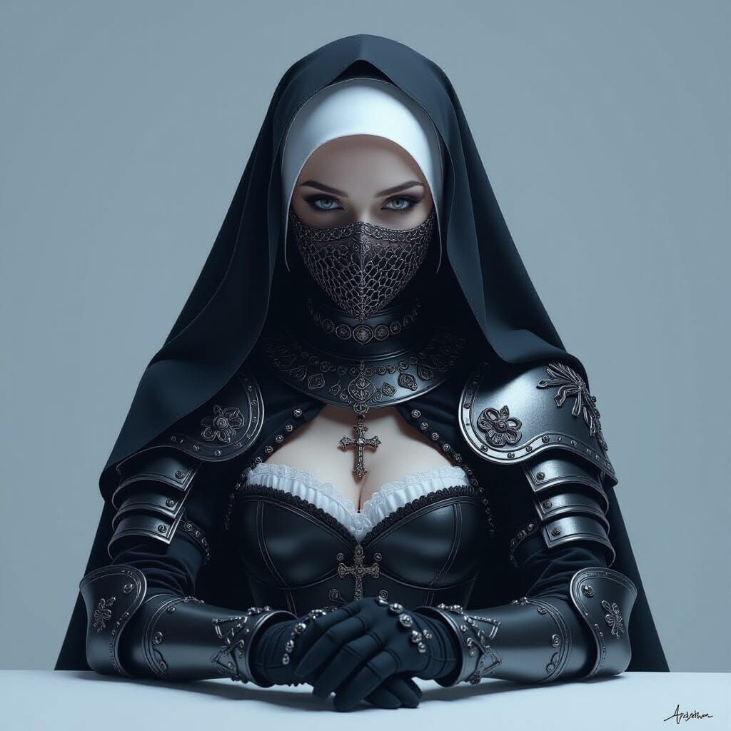Gothic Knight Nun: Cinematic Digital Painting