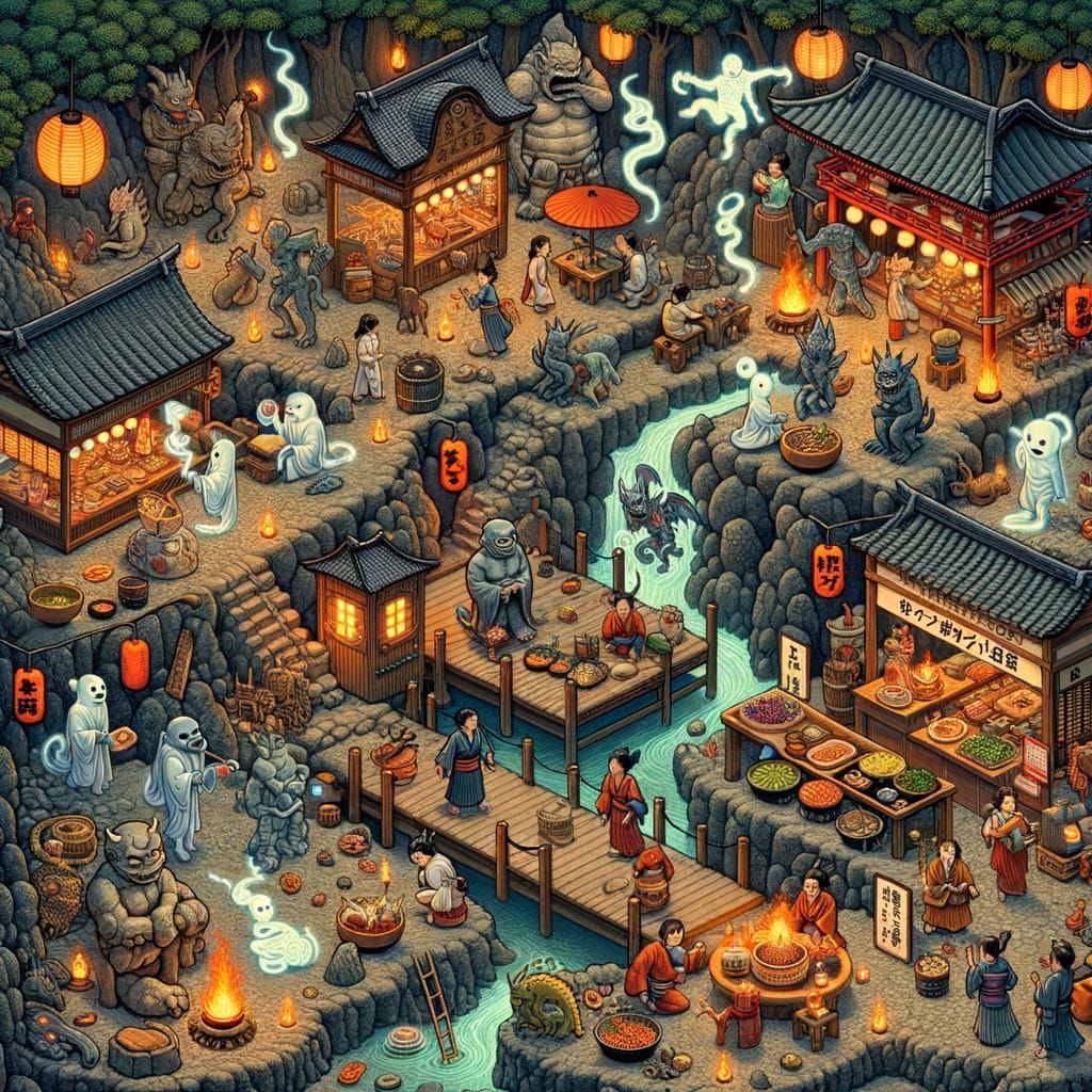 Yokai Village Summer Festival in Volcanic Cavern