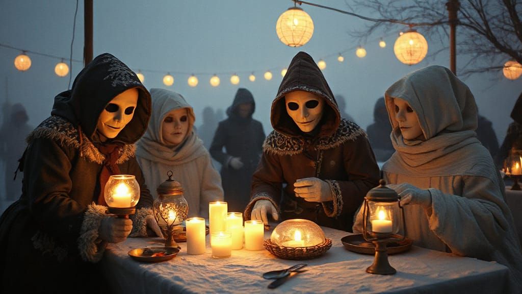 Winter Feast Celebrating Candlelight Eve with Masks