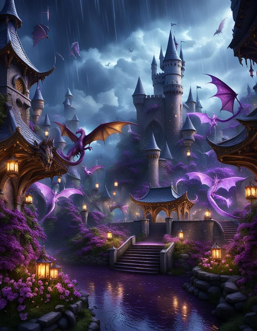 Medieval times, festival, fantasy elements, and mystical sur...