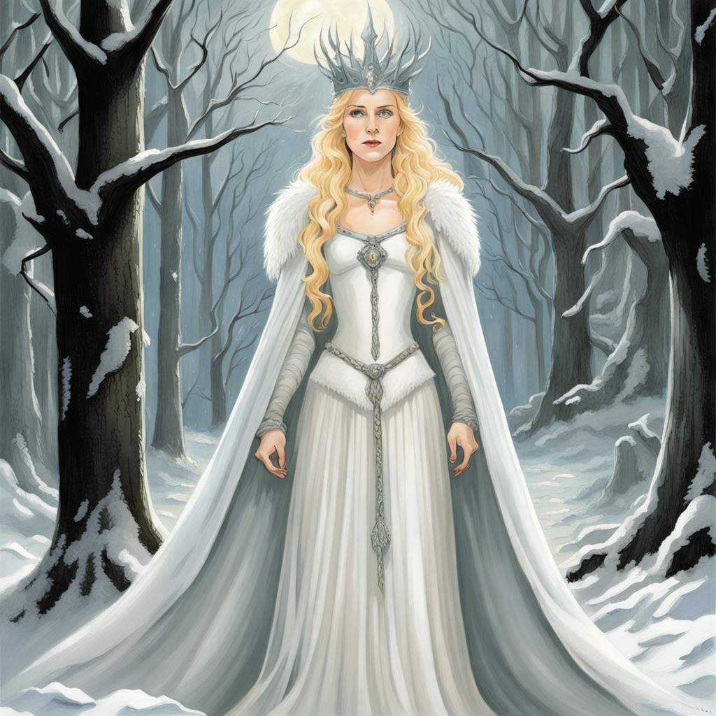 The White Witch in Fantasy Art Style