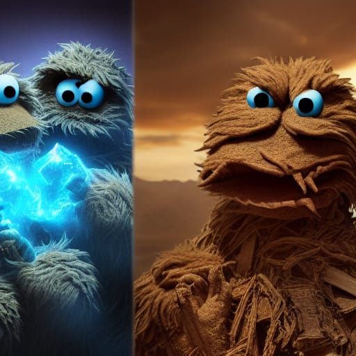 Detailed Digital Painting of Cookie Monster