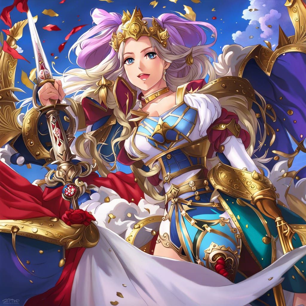 Colorful Anime Portrait of a Medieval Queen