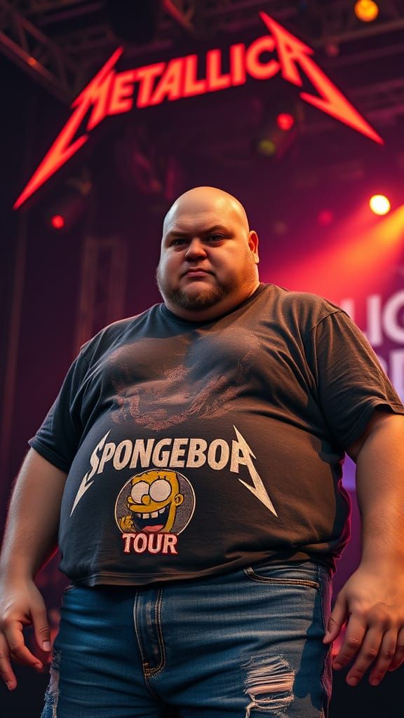 Concert Photo of Man in Spongebob Shirt
