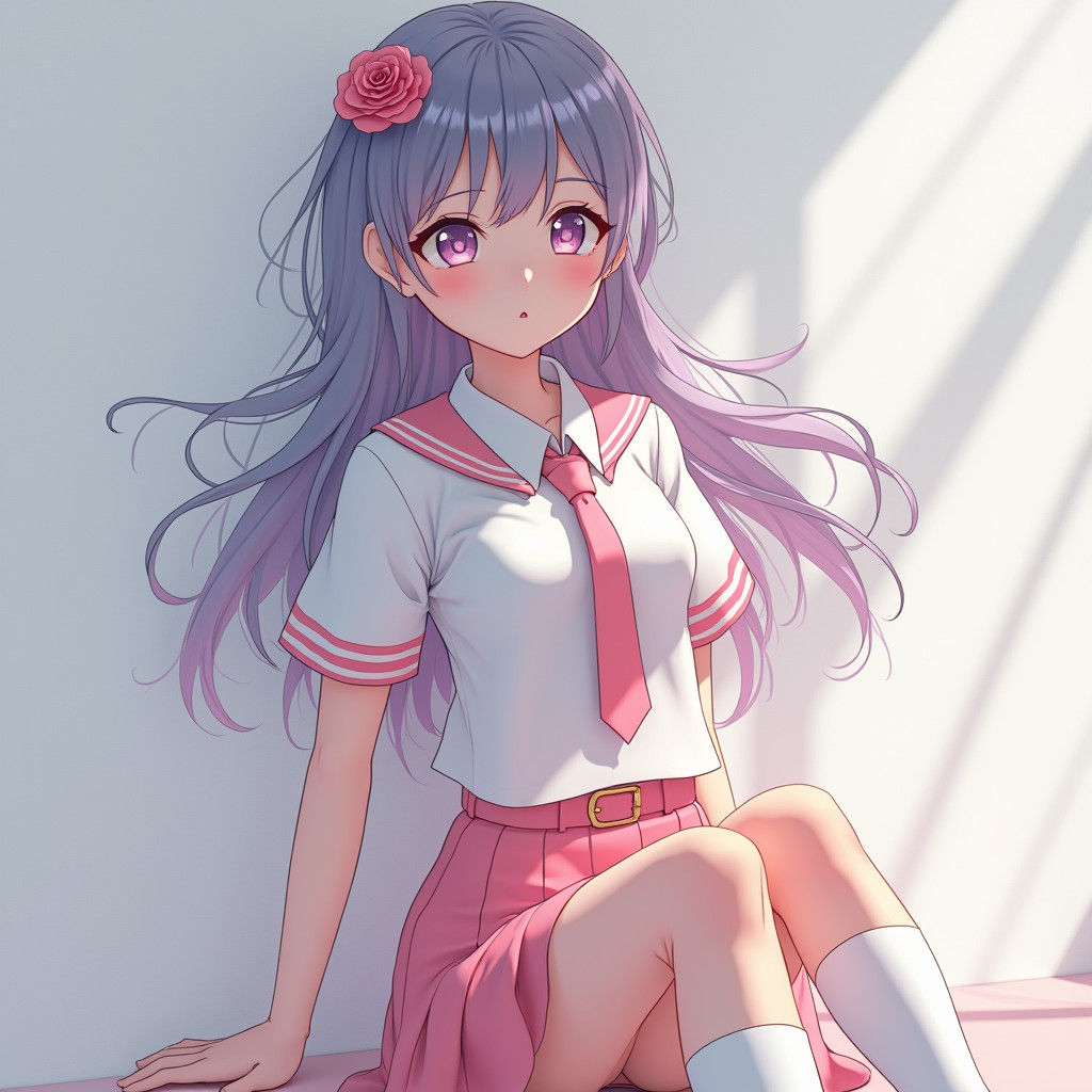 Japanese-Korean Girl in 3D Anime Art Style