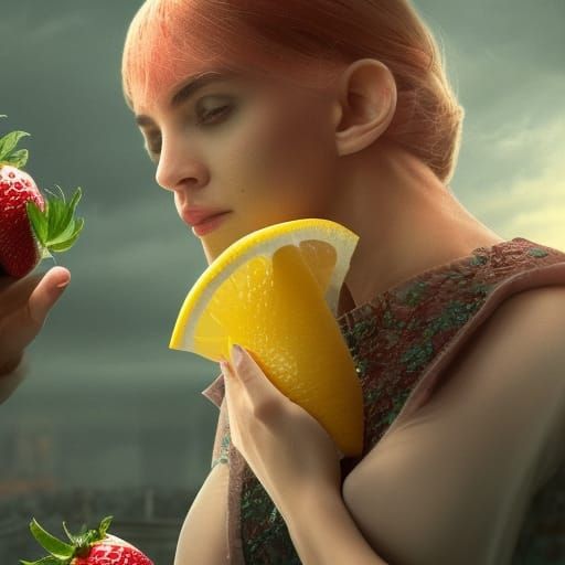 Strawberry Lemonade Digital Matte Painting