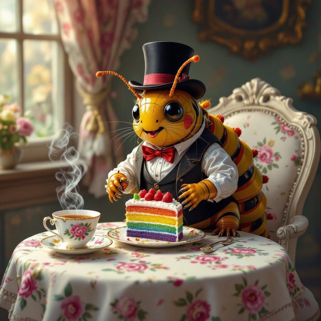 Caterpillar's Cake: A Hyperdetailed Triadic Color Feast