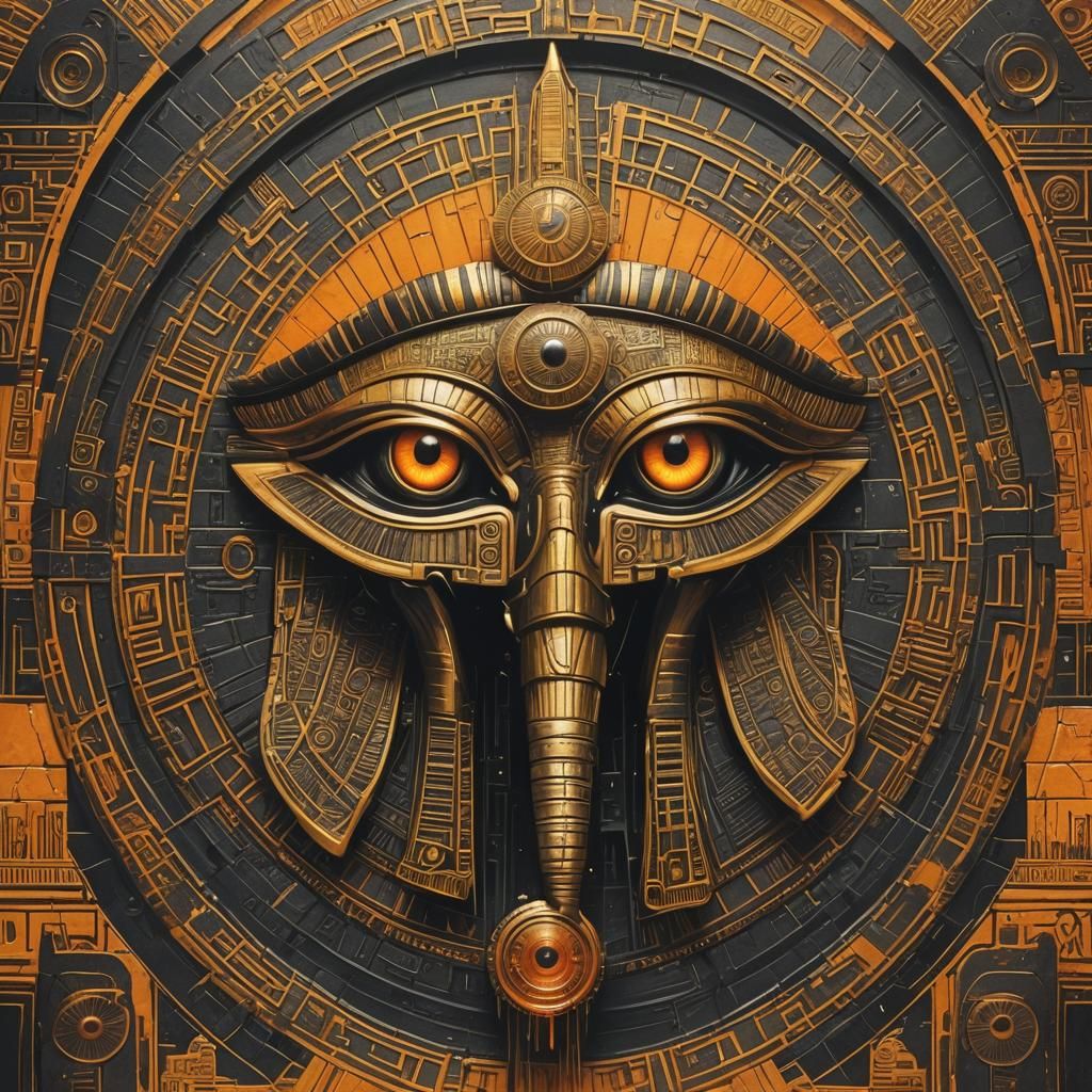Cyberpunk Eye of Horus in Egyptian Style
