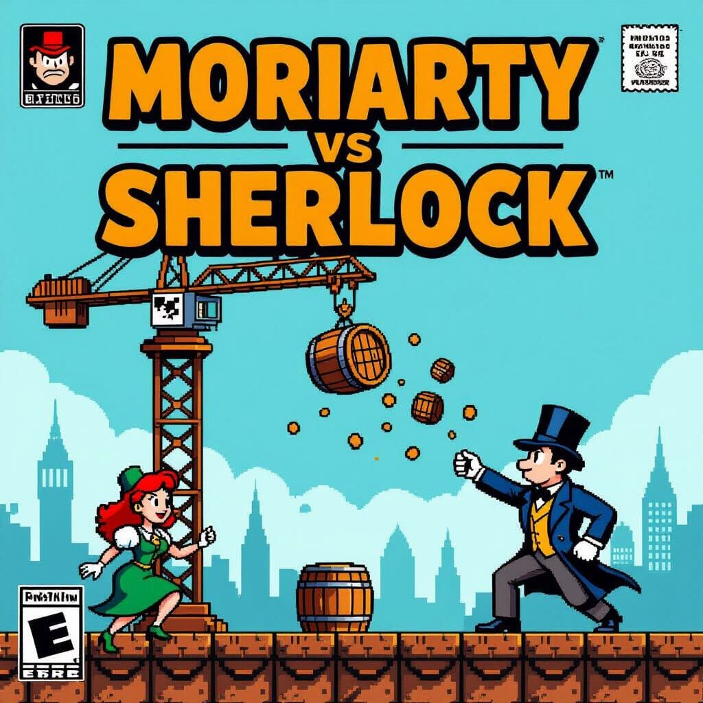 Moriarty vs Sherlock: 16-bit Video Game Cover