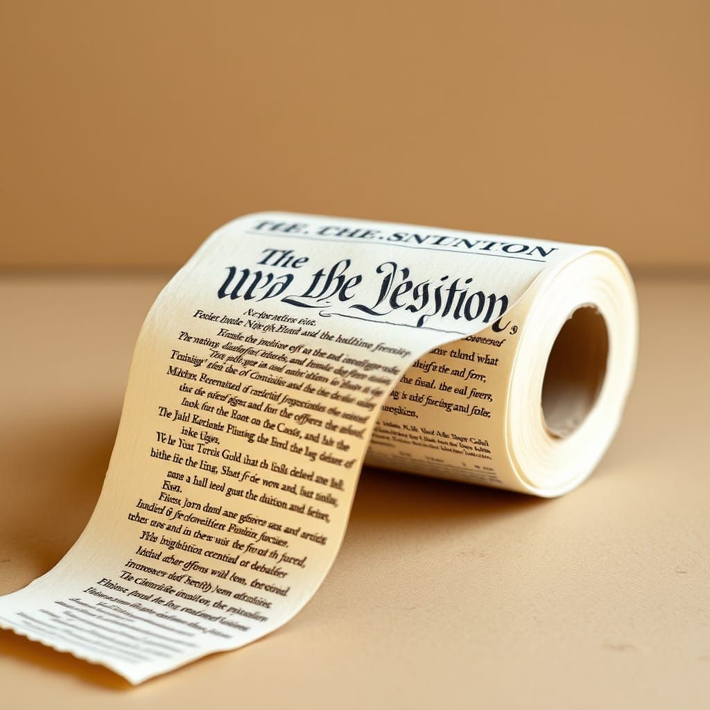 Constitutional Toilet Paper Roll in Humorous Perspective