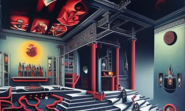 Dark Horror Optical Illusion Concept Art