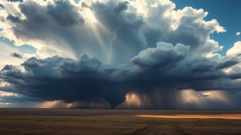 Dramatic Plains Tornado Under a Turbulent Sky
