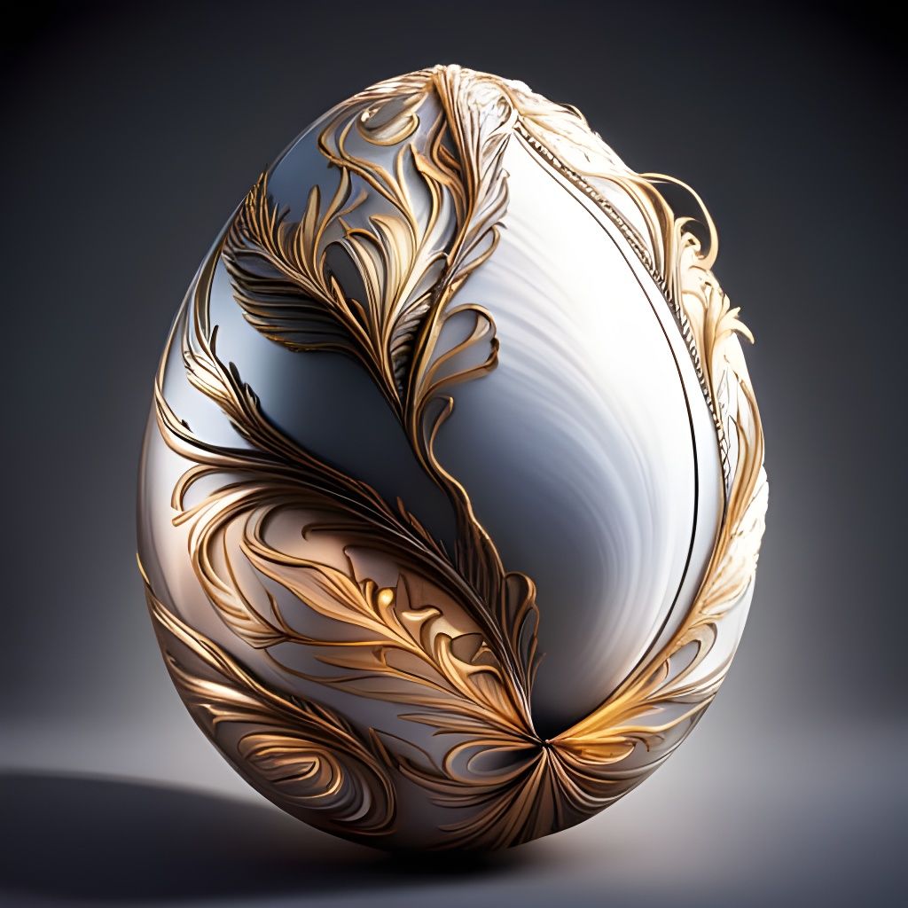 Beautiful Intricate Easter Egg in Photorealistic Style