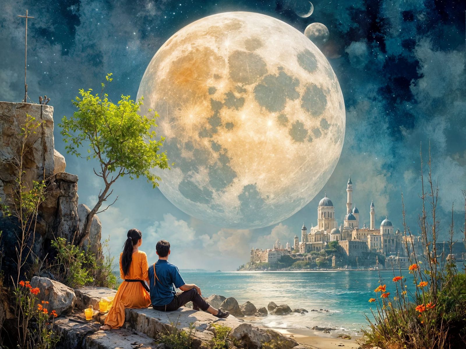 Ocean Shore Moon Gazers: Cities and Nature
