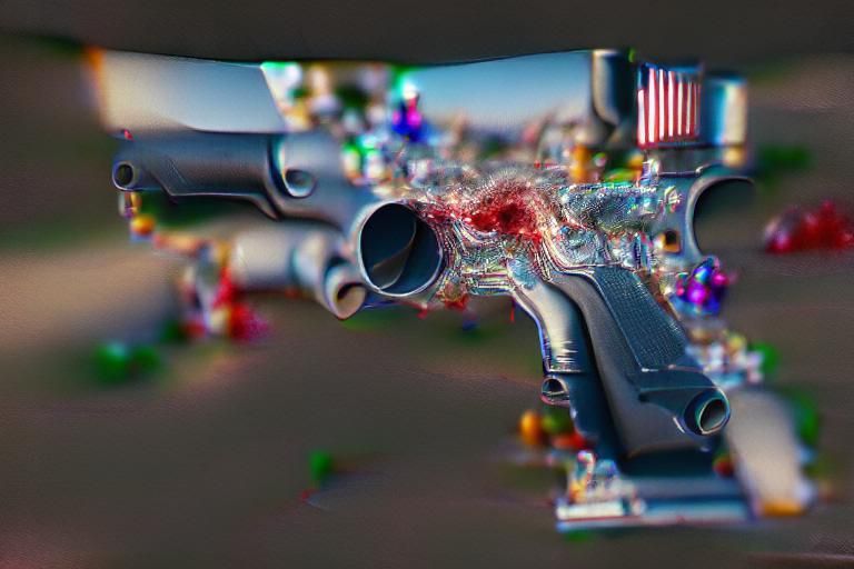 Isolated Handgun on Dark Background