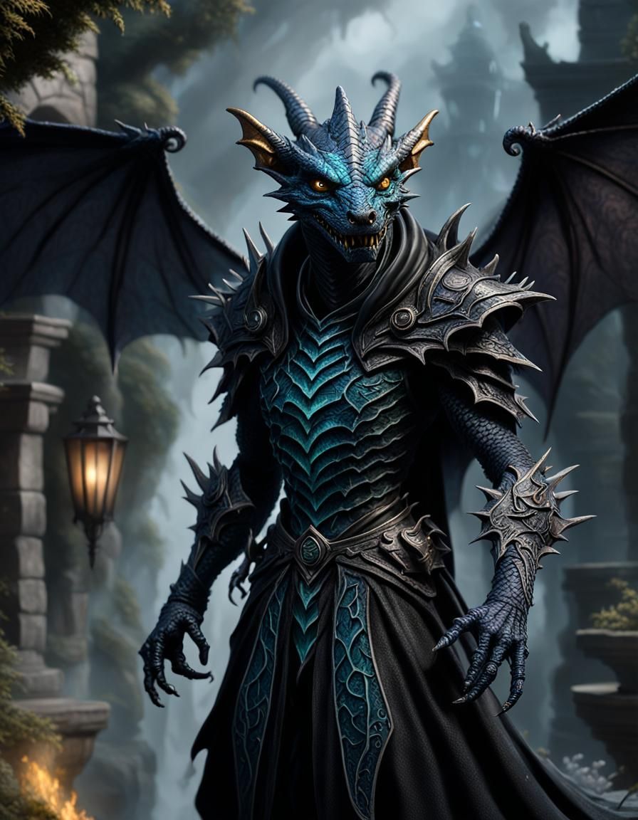 Kobold Sorcerer with Dragon Wings in Hyperrealistic Style