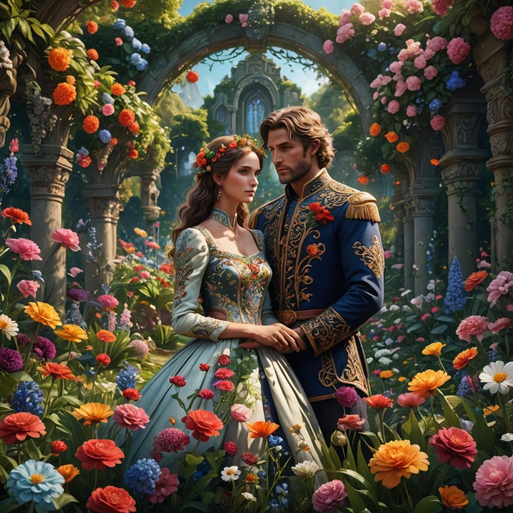 Lush Garden: Hyperrealistic Fantasy Concept Art