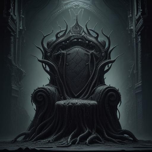 Lovecraftian Throne in Hyperrealistic Style