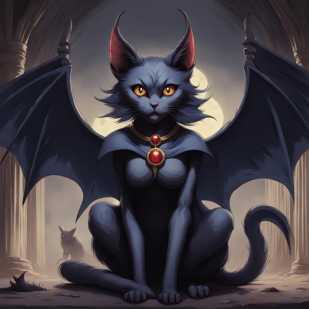 Luna from Sailor Moon as a Demon