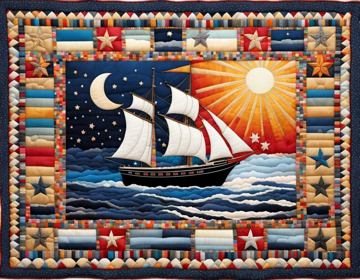 Stunning Fabric Quilt Depicts Celestial Voyage