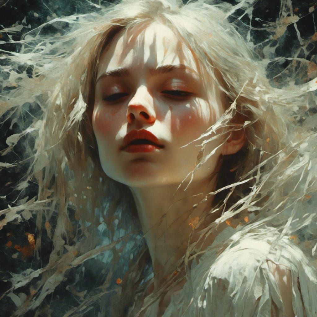 Girl Weaving Dreams with Sunlight Hair