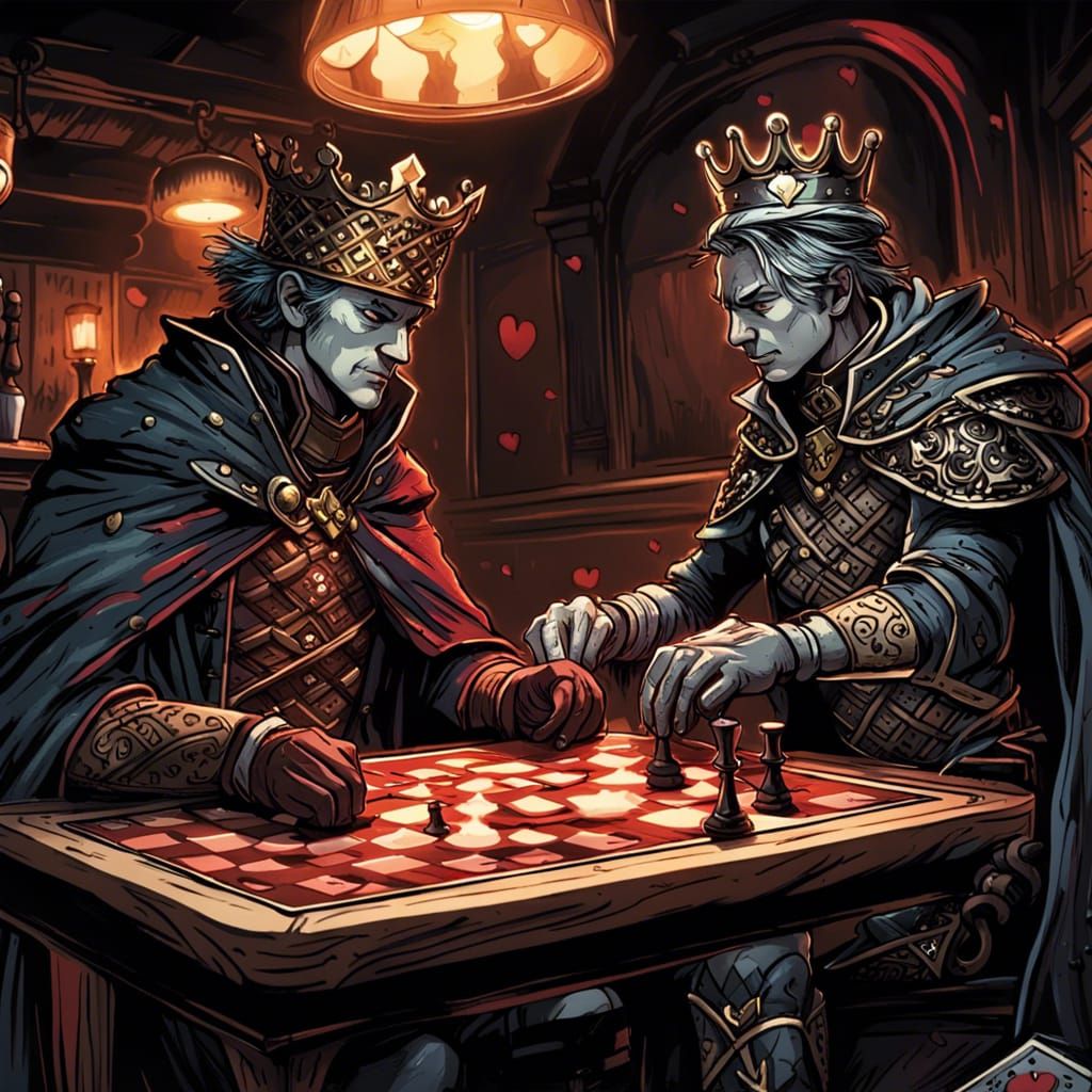 Poker Kings Chess Match in English Pub