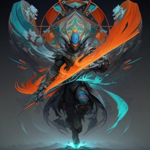 Abstract Sci-Fi Dragons in Surreal Collage Art