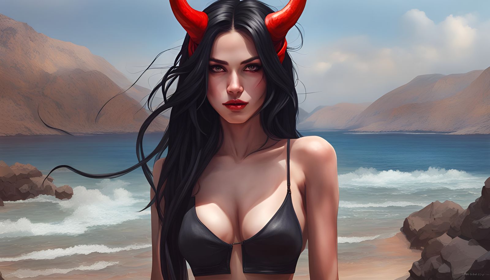 Beautiful Turkish Devil Girl Portrait