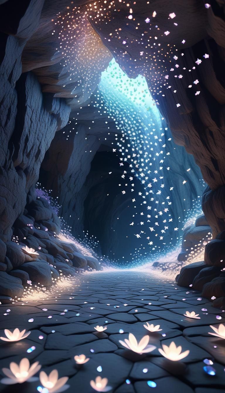 Crystal Flower Cave with Shimmering Fairy Dust