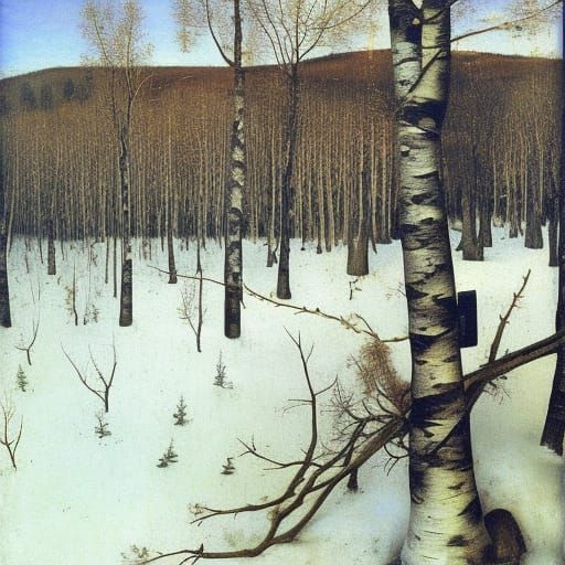 Garden of Gethsemane Christmas Trees, Classic Painting