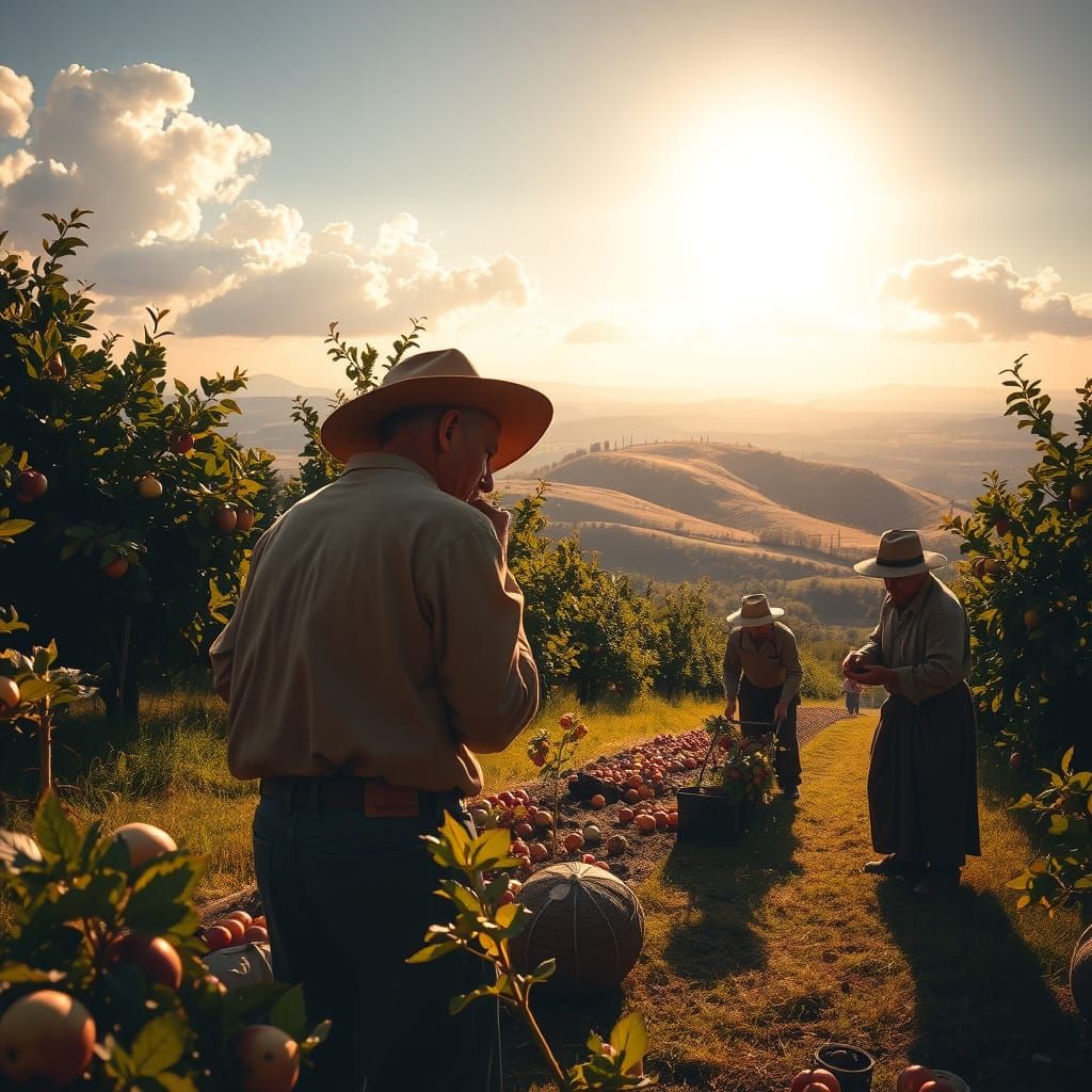 Classical Landscape with Rustic Workers in a Golden Light