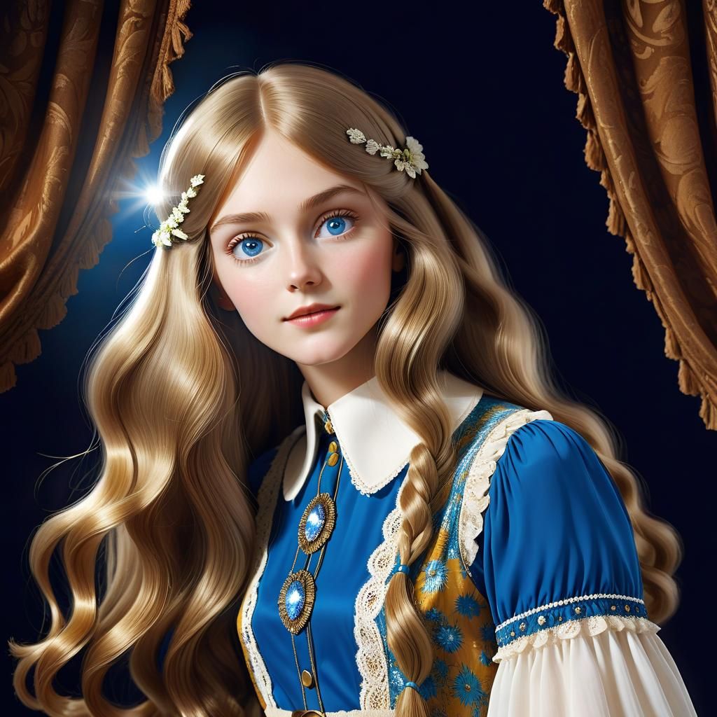 Girl with Mask in Ornate Theater