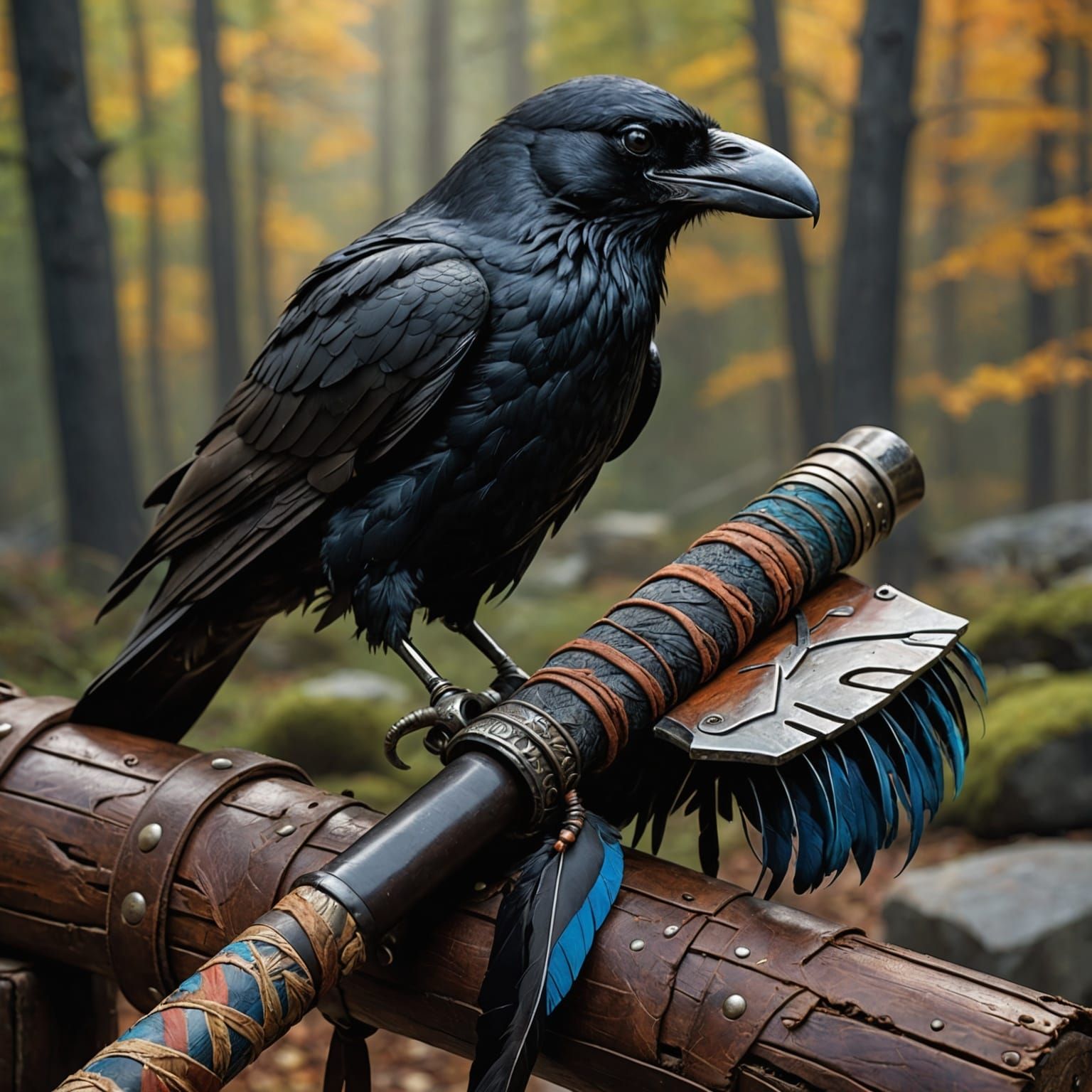 Feathered Tomahawk in Hyperrealistic Splash Art