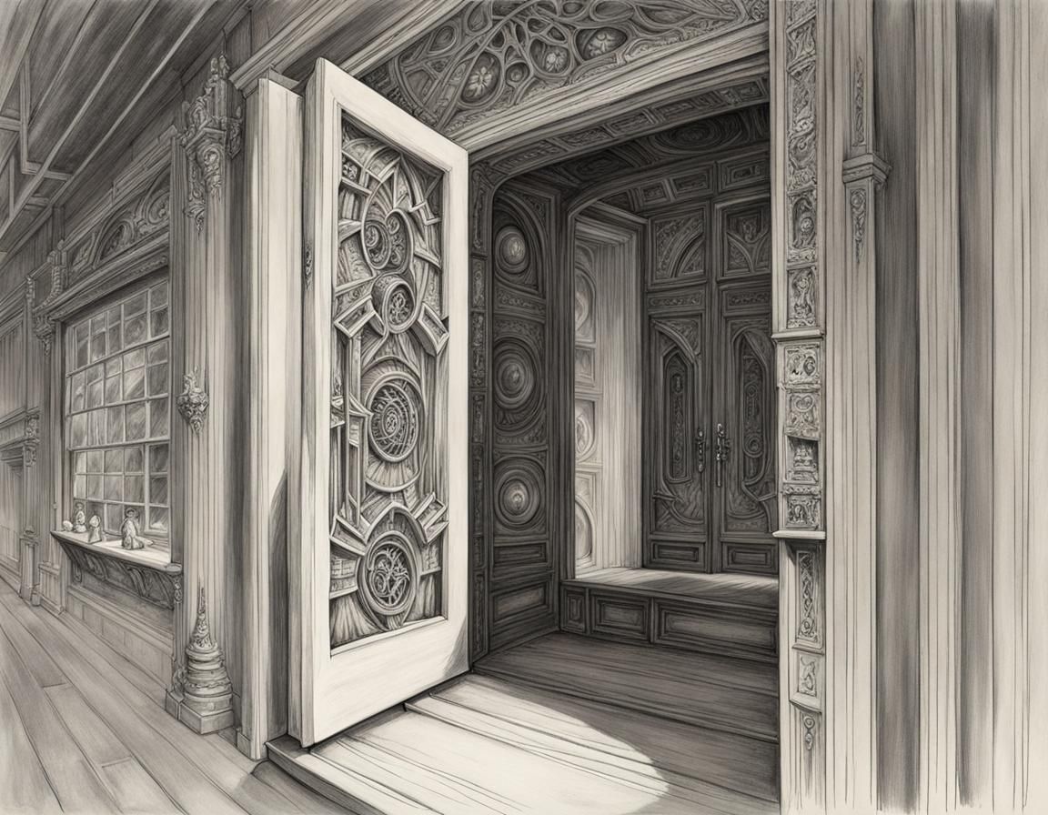 Disfigured Figure Near Blast Door in Colorful Sketch