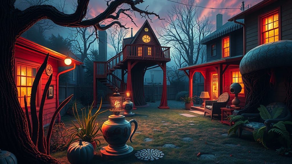 Surreal Backyard: A Biomechanical Dreamscape