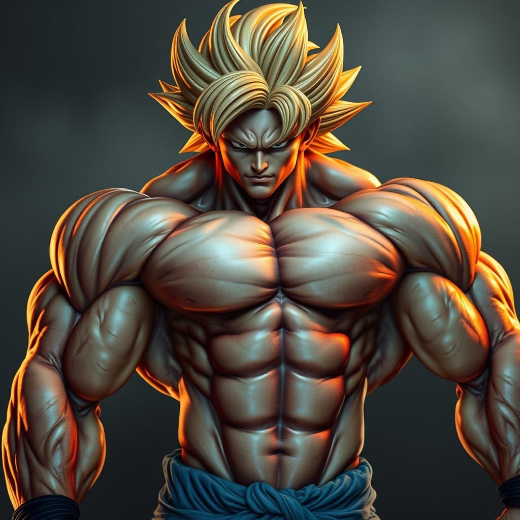 Hyperrealistic Bodybuilder in Powerful Studio Pose