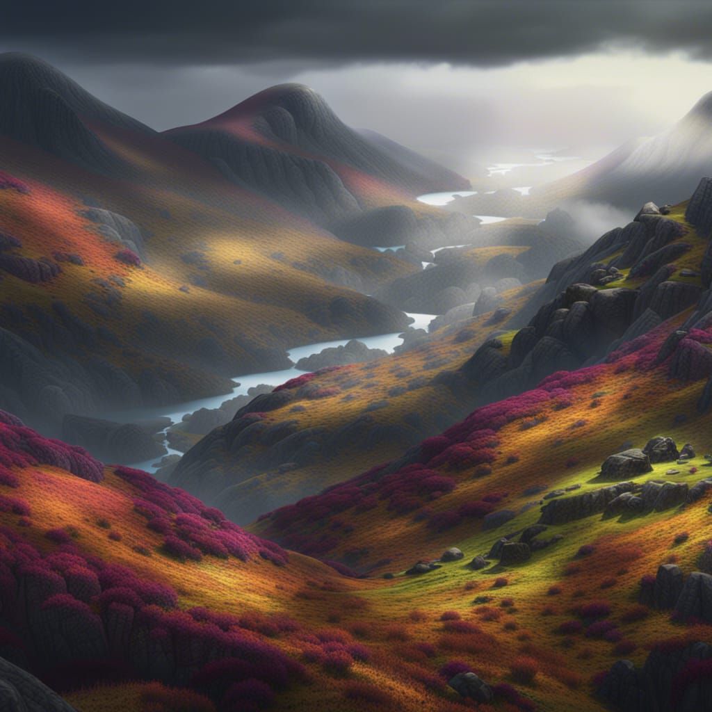 Scottish Highlands: Colorful Polychromatic Landscape