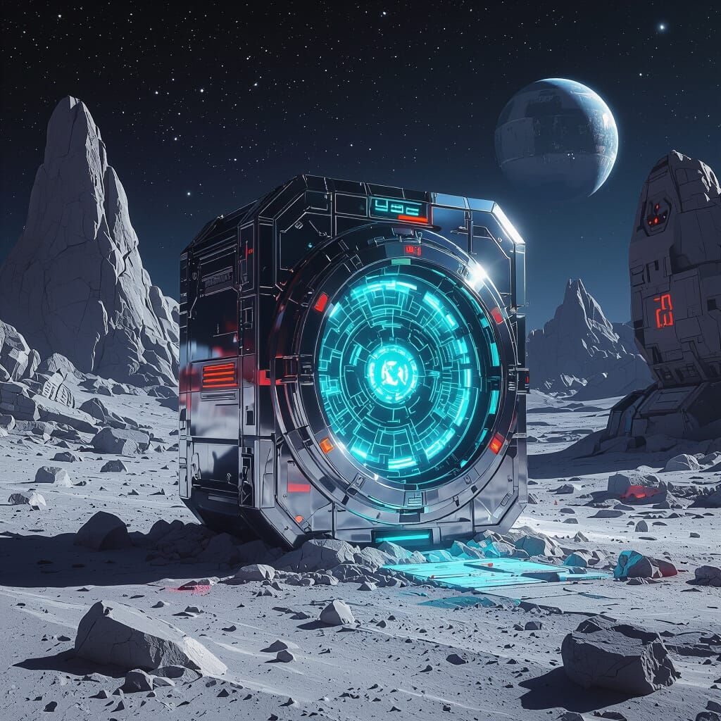 Futuristic Vault Discovery on Alien Moon