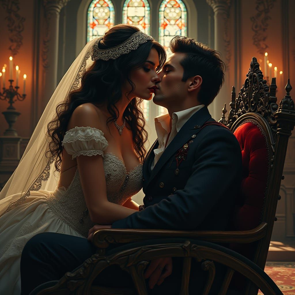 Gothic Pirate Wedding in Victorian Chapel